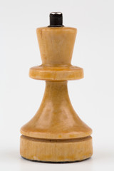 Fototapeta na wymiar Wooden chess pieces on a white background