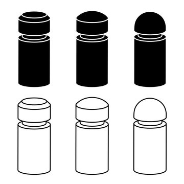 vector 3d modern concrete bollard black symbols