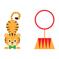 cartoon circus tiger vector