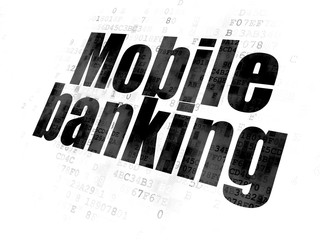 Money concept: Mobile Banking on Digital background