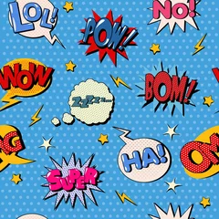 Comic-Blase nahtloses Muster. Pop-Art-Hintergrund. Vektor-Illustration © Pavlo Syvak
