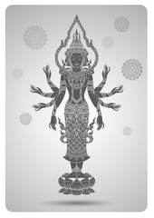 black layout thai outline vector