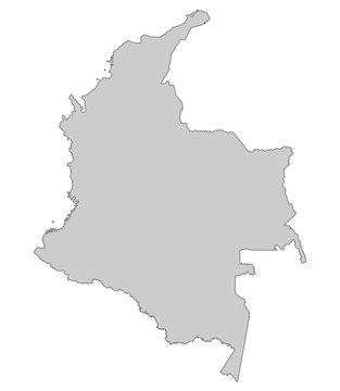 Karte von Kolumbien - Grau (einzeln)