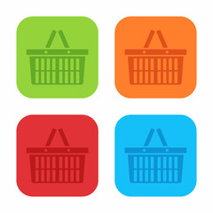 Shopping basket icon set