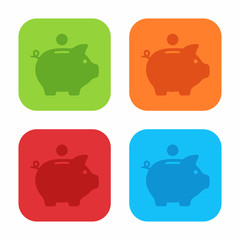 Piggy bank icon set