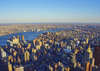 Obraz na płótnie Canvas Aerial view on Manhattan and Brooklyn