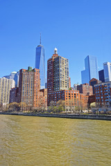 Naklejka premium Battery Park City at New York Harbor in Lower Manhattan