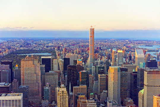 Aerial view on Midtown Manhattan and Central Park