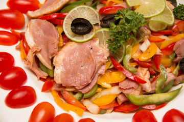 Smoked duck and fresh vegetable salad