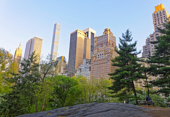 Fototapeta premium Manhattan skyscrapers in Central Park West