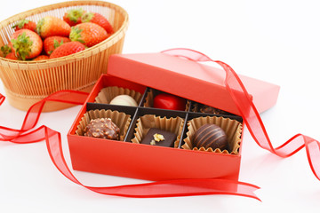 おいしそうなチョコレートとイチゴ