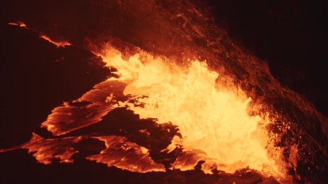 Professional 4K shooting (Canon XC-10 Wide DR) "Hawaii Lava Lake". Useful for video footage or texture, could be used as alpha channel for mask , overlay, animation, graphics, etc...). 