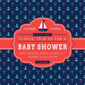 Nautical Baby Shower Card.