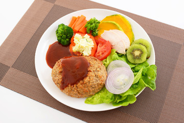 おいしそうなハンバーグステーキ