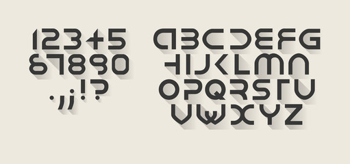 Flat font, each symbol separately isolated