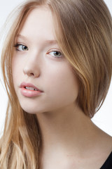 beautiful blond teen girl portrait