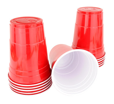Red Plastic Disposable Drinking Cups