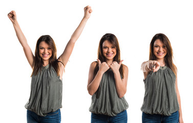 Young girl with thumb up