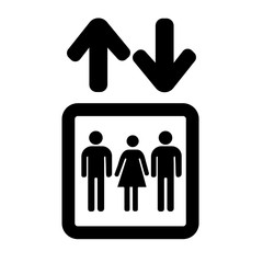 Lift or elevator symbol on white background