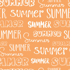 Hand-lettering seamless pattern Summer.