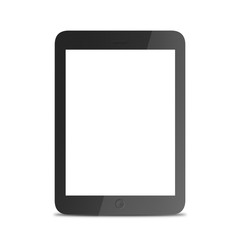 Tablet computer, electronic device isolated on white background.