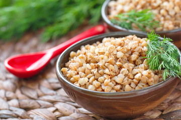 Buckwheat porridge in bowl