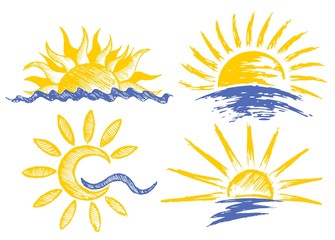 sun Logos with sea.