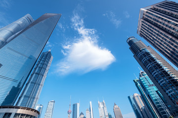 Skyscrapers of Lujiazui in Pudong, Shanghai, China.