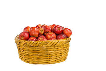 Basket of Apples in Commercial Kitchen on White