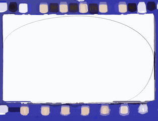 Vintage film strip frame in cartoon style