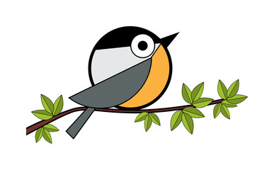 one tit sitting on a tree branch