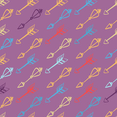 Hand drawn arrows seamless pattern