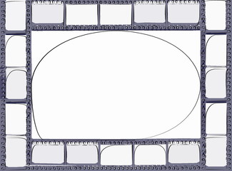 Vintage film strip frame in cartoon style