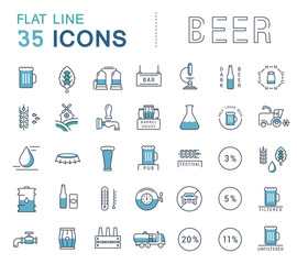 Vector Set Line Icons Beer