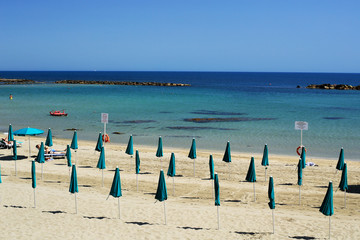 Obraz premium Urban landscape of the beach with the sea in Santa Marinella