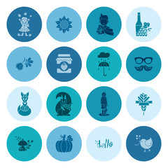 Set of Flat Autumn Icons