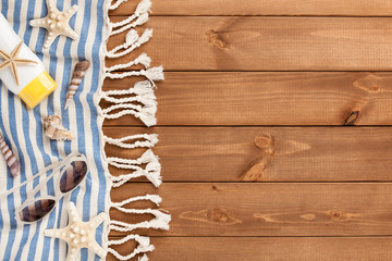 Vacation background with beach accessories