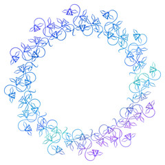 Fototapeta premium Beautiful raster gradient filled frame with snowdrops silhouettes. Elegant frame in blue colors for advertisements, flyer, web, wedding and other invitations or greeting cards.