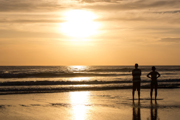 Fototapeta premium Beautiful sunset in Playa Negra, Costa Rica, Central America.