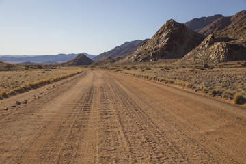 Fototapeta na wymiar The D707, scenic road through the Tiras mountains, Namibia
