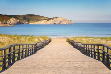 Rideaux tamisants Descente vers la plage Gorliz boardwalk to the beach