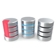 Set Database isolated on white background.