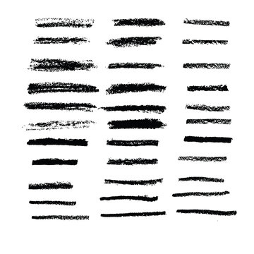 Art brush in chalk pastel 33 brushes set vector for use in graph