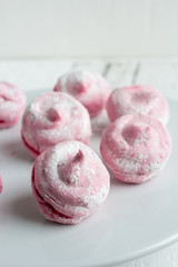 Homemade pink marshmallows currant - zephyr