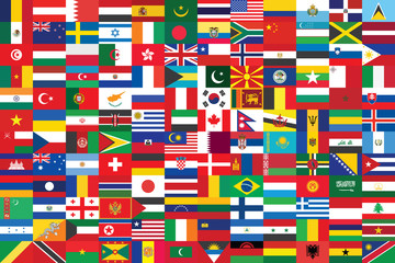 world flags background vector illustration