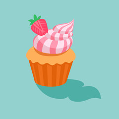 Cake with strawberry cream