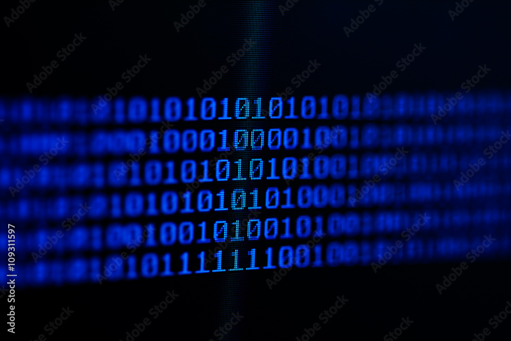 Wall mural binary code