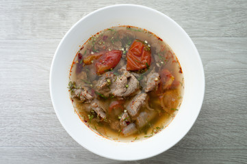 Bowl of beef soup