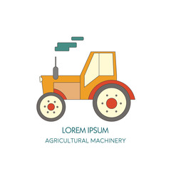 Tractor vector icon. Agricultural machinery. Vector illustration