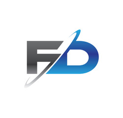 fd initial logo with double swoosh blue and grey